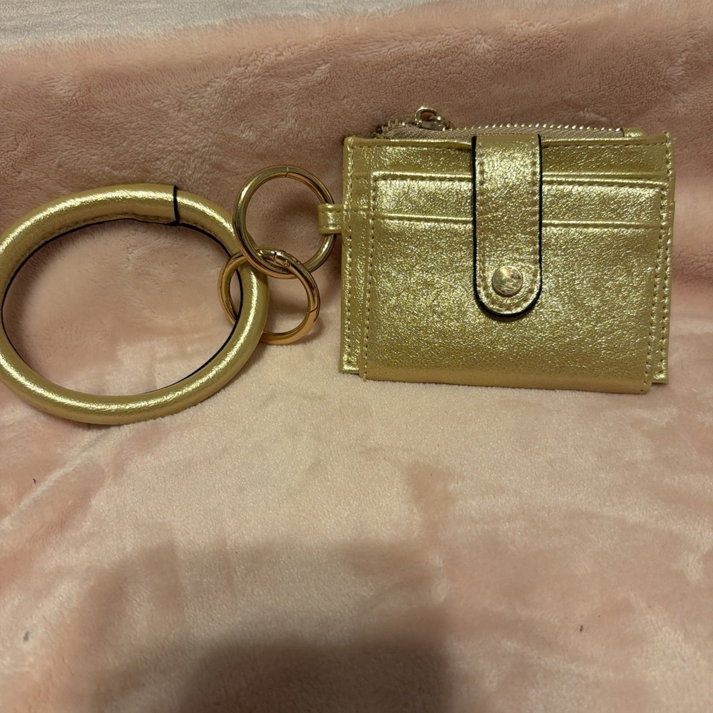 Bangle Wristlet Wallet Women's Faux Leather Jen & Co. Gold